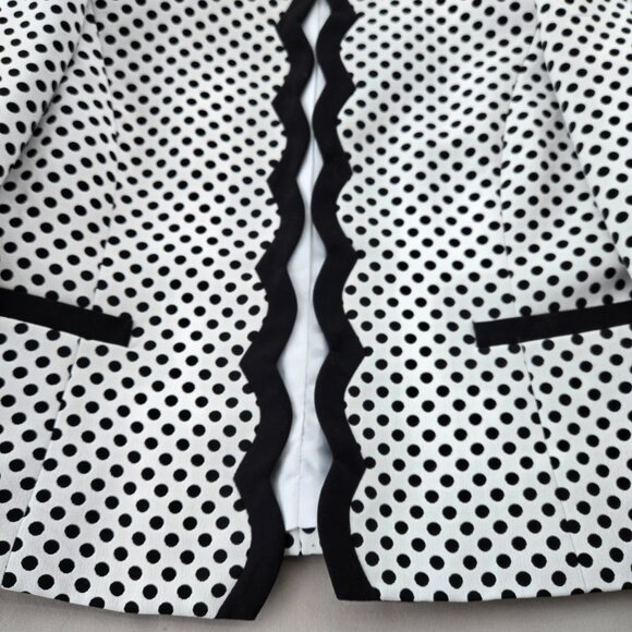 Tahari Black & White Polka Dot Jacket Size 14 - Picture 7 of 9